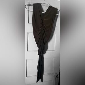 HotFash Elegant Brown Draped halter top, new